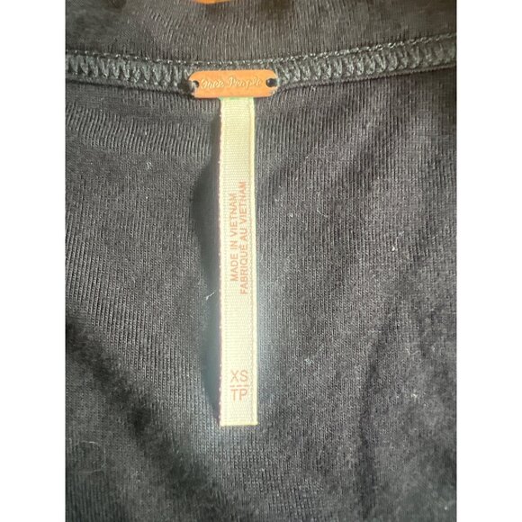 Free People Black Wrap Top With Tie Waist & Bell Sleeves Womens Size XS - Picture 3 of 12